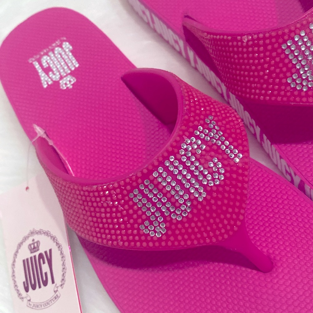 Juicy Couture Rhinestone Flip Flop New Excellent Condition - Picture 2 of 8